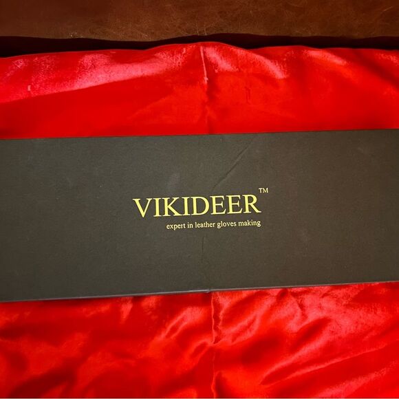 New! Vikideer Genuine Leather women brown glovers - Picture 2 of 5